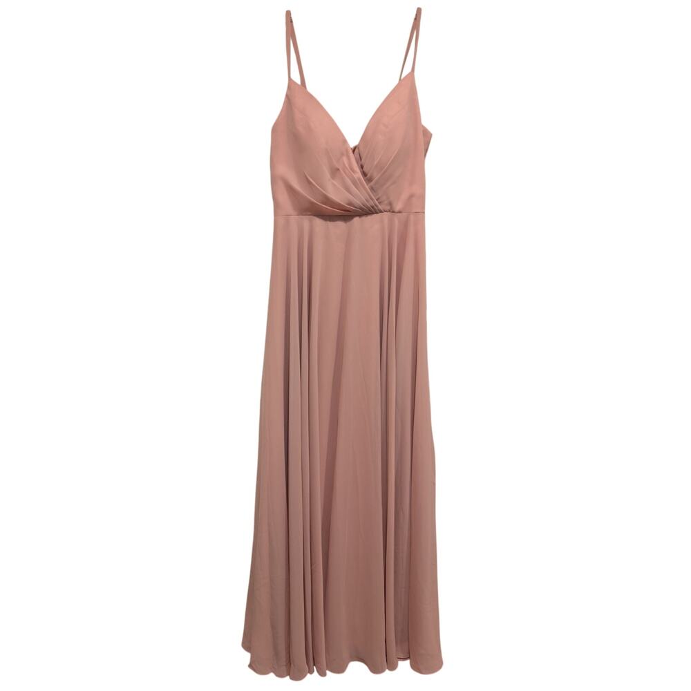 VIP Bridal Bridesmaid Blush Pink Long Formal Gown Spaghetti Strap A-Line 10